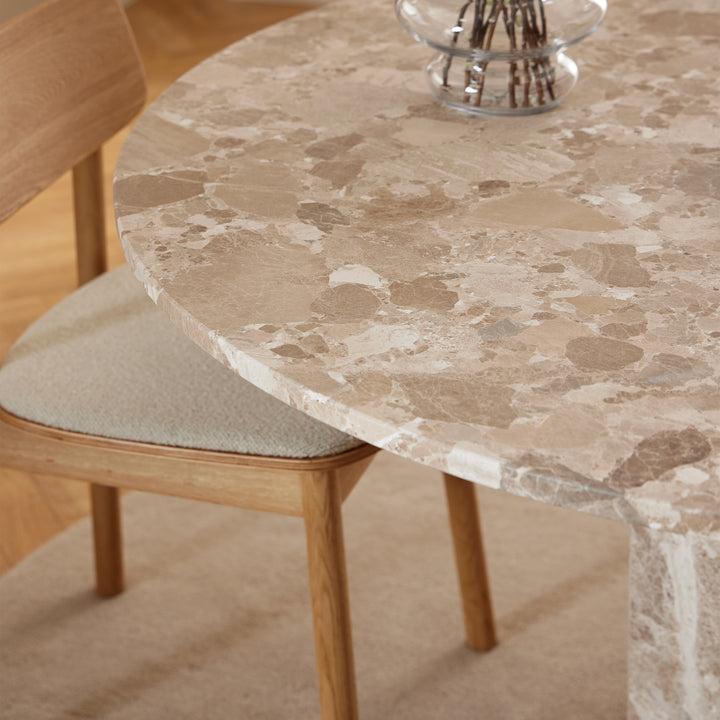 Naxos Round Dining Table in Brown Marble