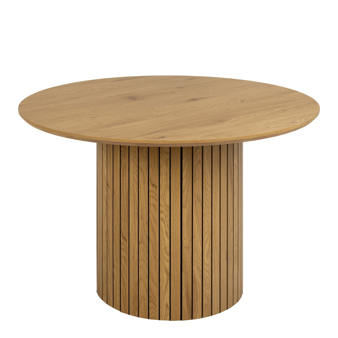 Yale Dining Table in Oak Included 4 Ines Dining chair in Olive Green