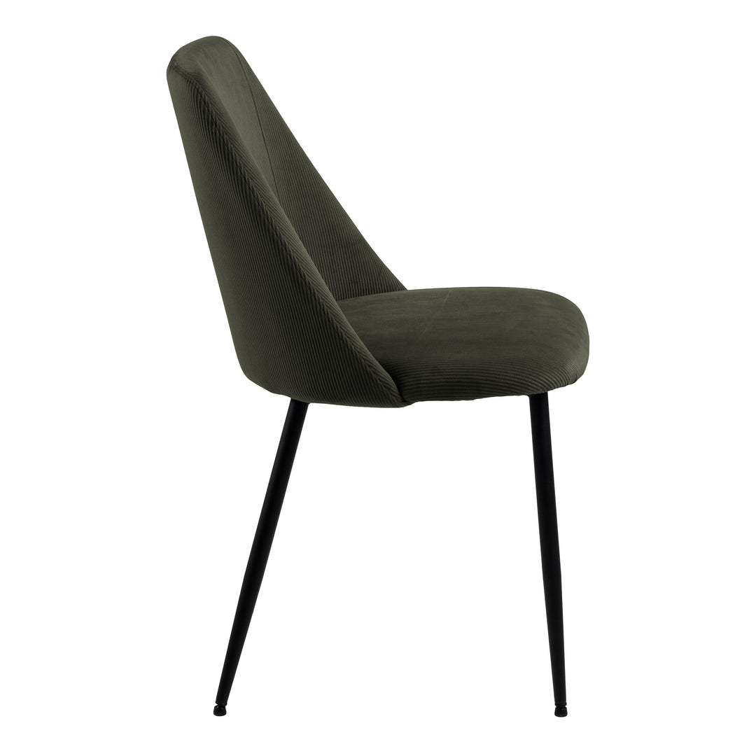 Yale Dining Table in Oak Included 4 Ines Dining chair in Olive Green
