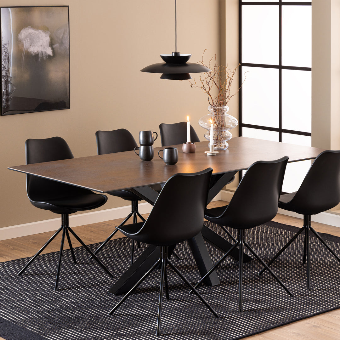 Heaven Dining Table with Ceramic Rusty Brown Top