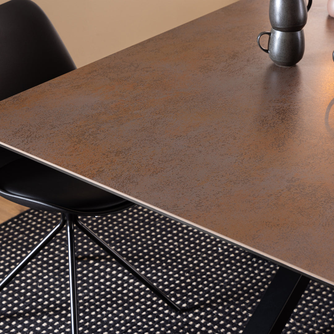 Heaven Dining Table with Ceramic Rusty Brown Top