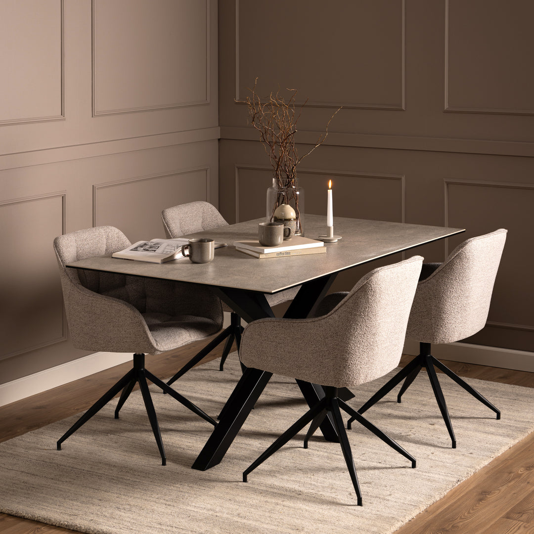Heaven Dining Table in Ceramic Grey 160x75.5cm