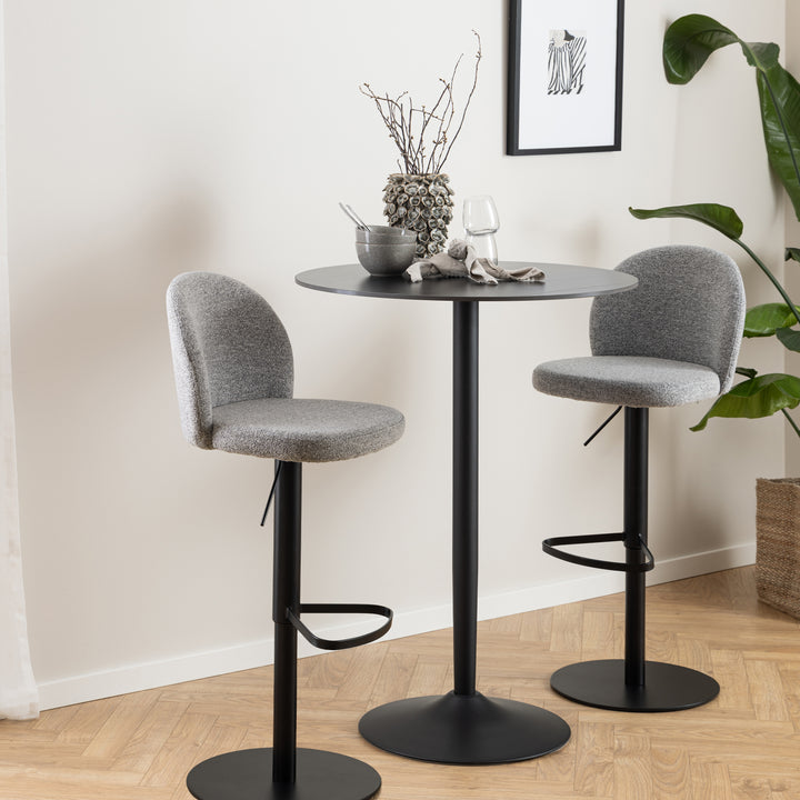 Malta Ceramic Round Bar Table in Matt Black