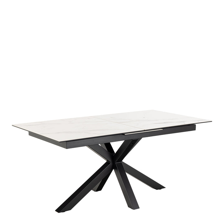 Heaven Extendable Dining Table with Ceramic White Top 168cm