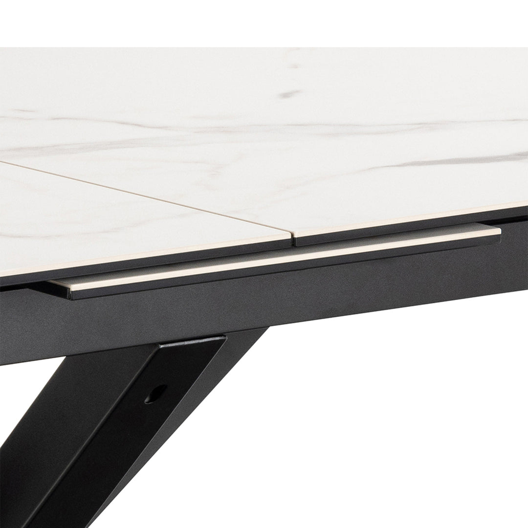 Heaven Extendable Dining Table with Ceramic White Top 168cm