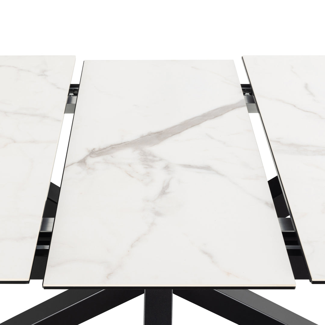 Heaven Extendable Dining Table with Ceramic White Top 168cm