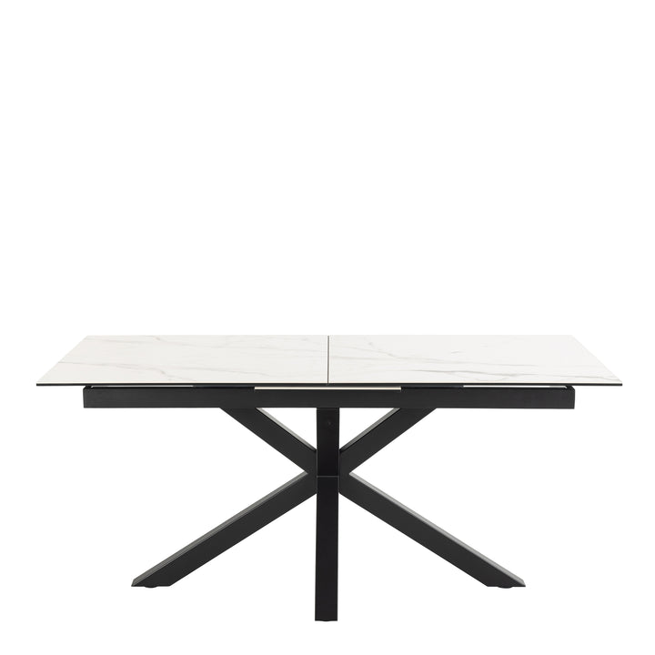 Heaven Extendable Dining Table with Ceramic White Top 168cm