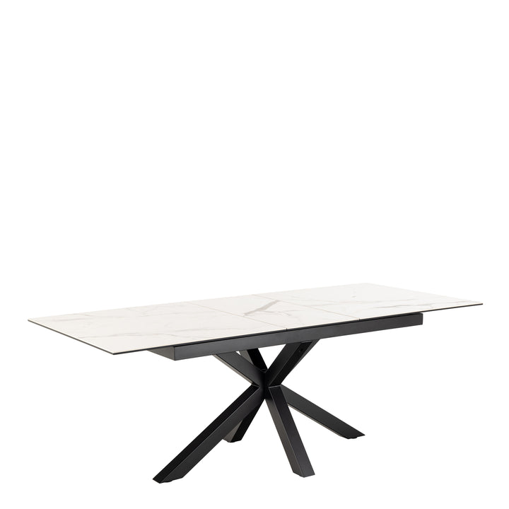 Heaven Extendable Dining Table with Ceramic White Top 168cm