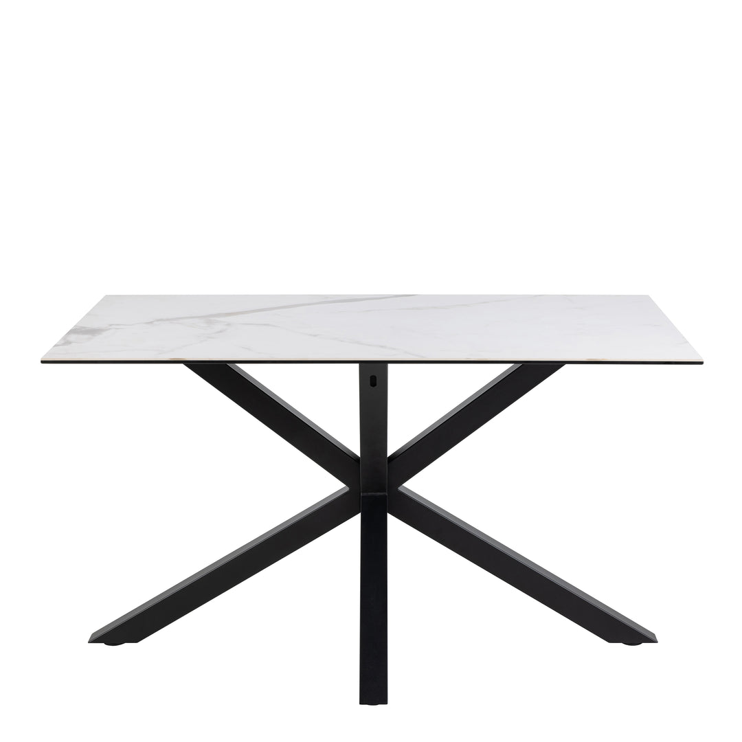 Heaven Dining Table with Ceramic White Top 135cm