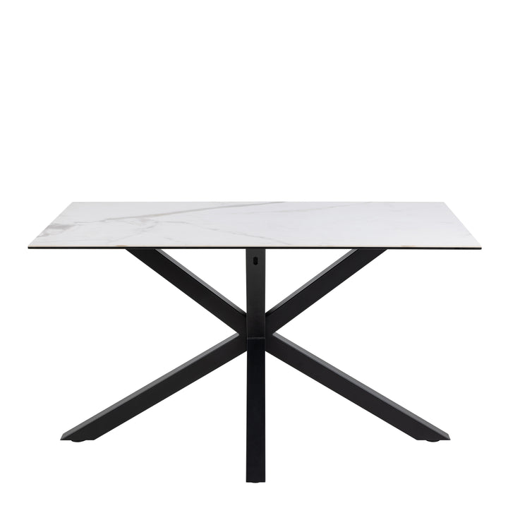 Heaven Dining Table with Ceramic White Top 135cm