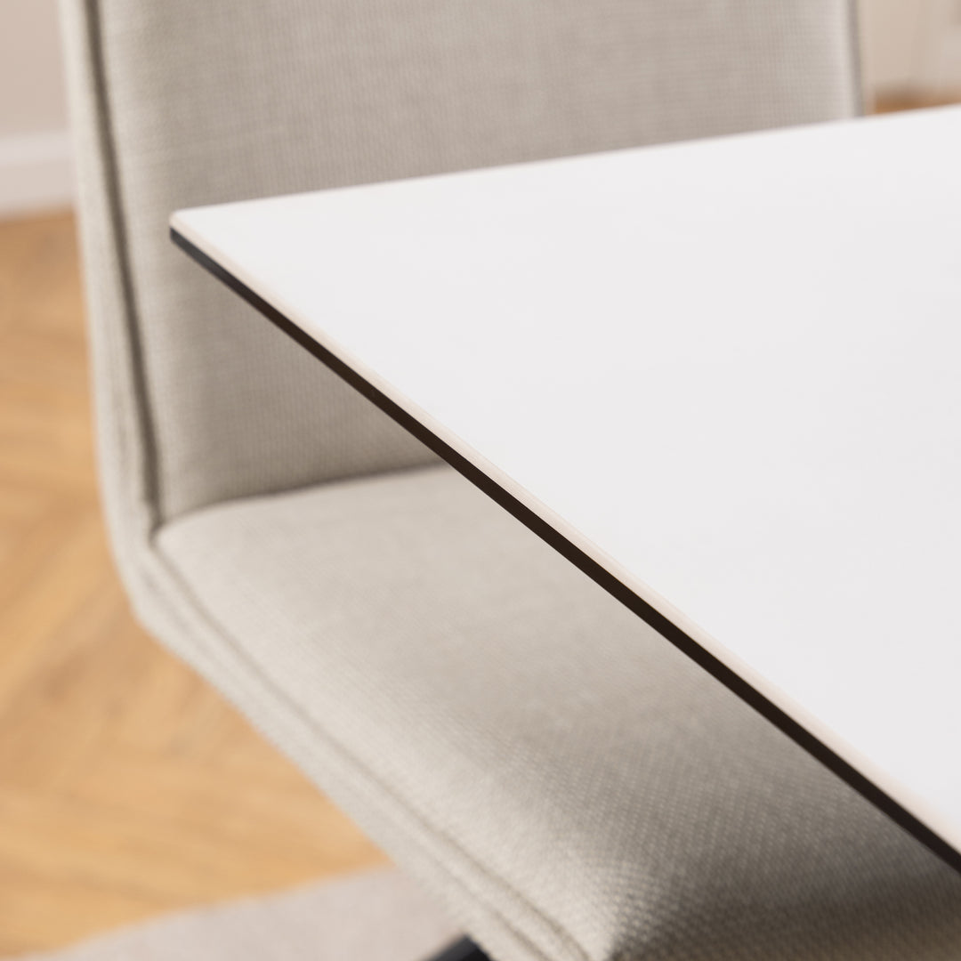 Heaven Dining Table with Ceramic White Top 135cm