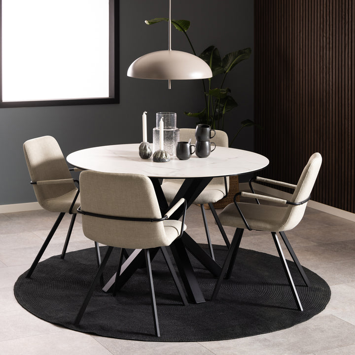 Heaven Dining Table with Ceramic White Top