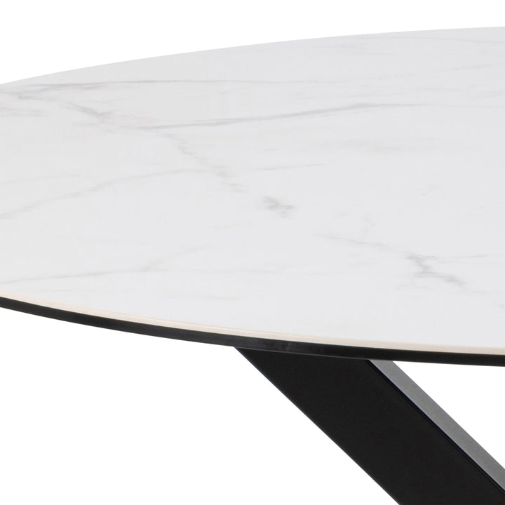 Heaven Dining Table with Ceramic White Top