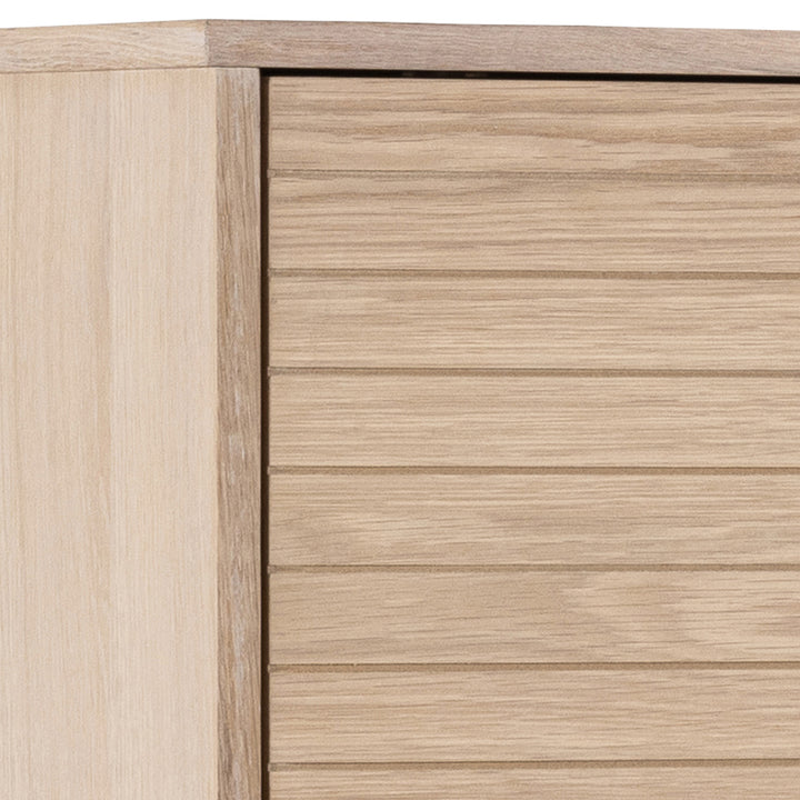 Linley Cabinet with 2 doors and 4 shelves in White Oak - TidySpaces