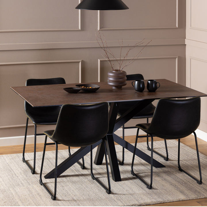Heaven Dining Table in Ceramic Rusty Brown 160x75.5cm