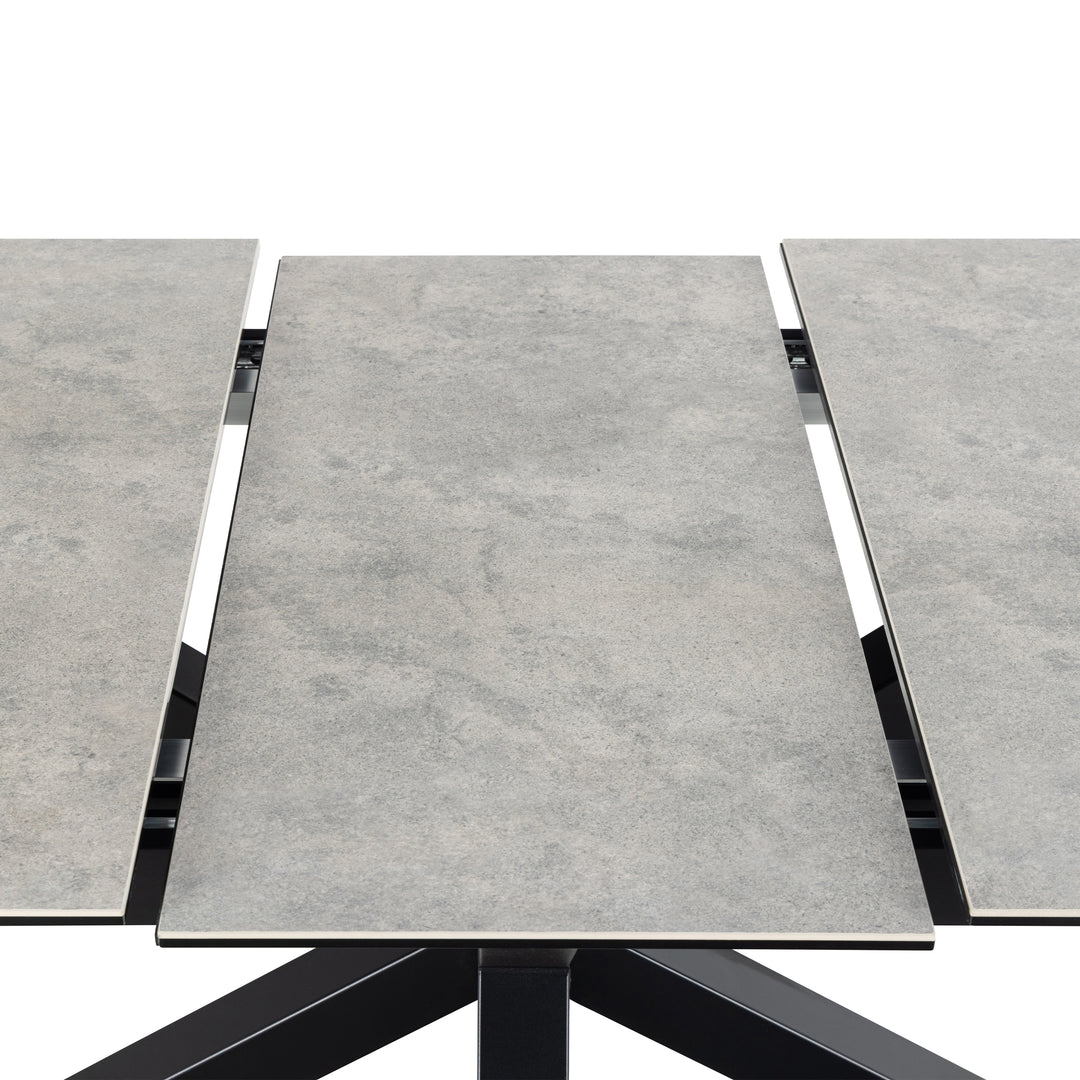 Heaven Extendable Dining Table with Ceramic Grey Top 168cm