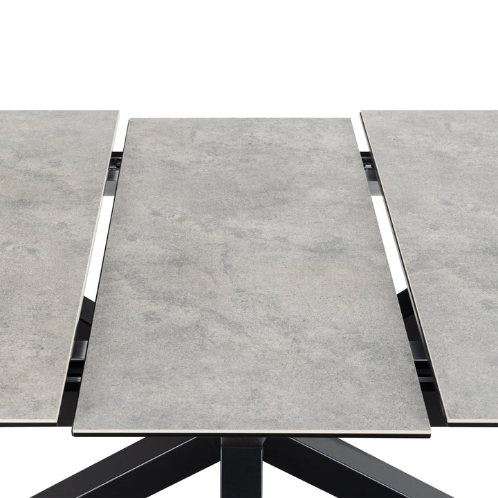 Heaven Extendable Dining Table with Ceramic Grey Top 168cm