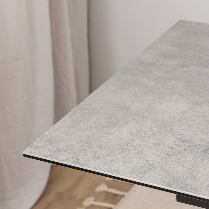 Heaven Extendable Dining Table with Ceramic Grey Top 168cm