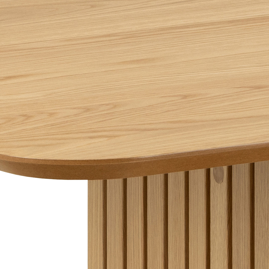 Christo Dining Table in Oak 220x75cm including 6 Lima Dining Chairs with Armrest in Black