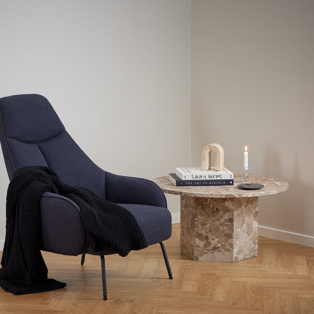 Naxos Round Coffee Table in Brown Marble