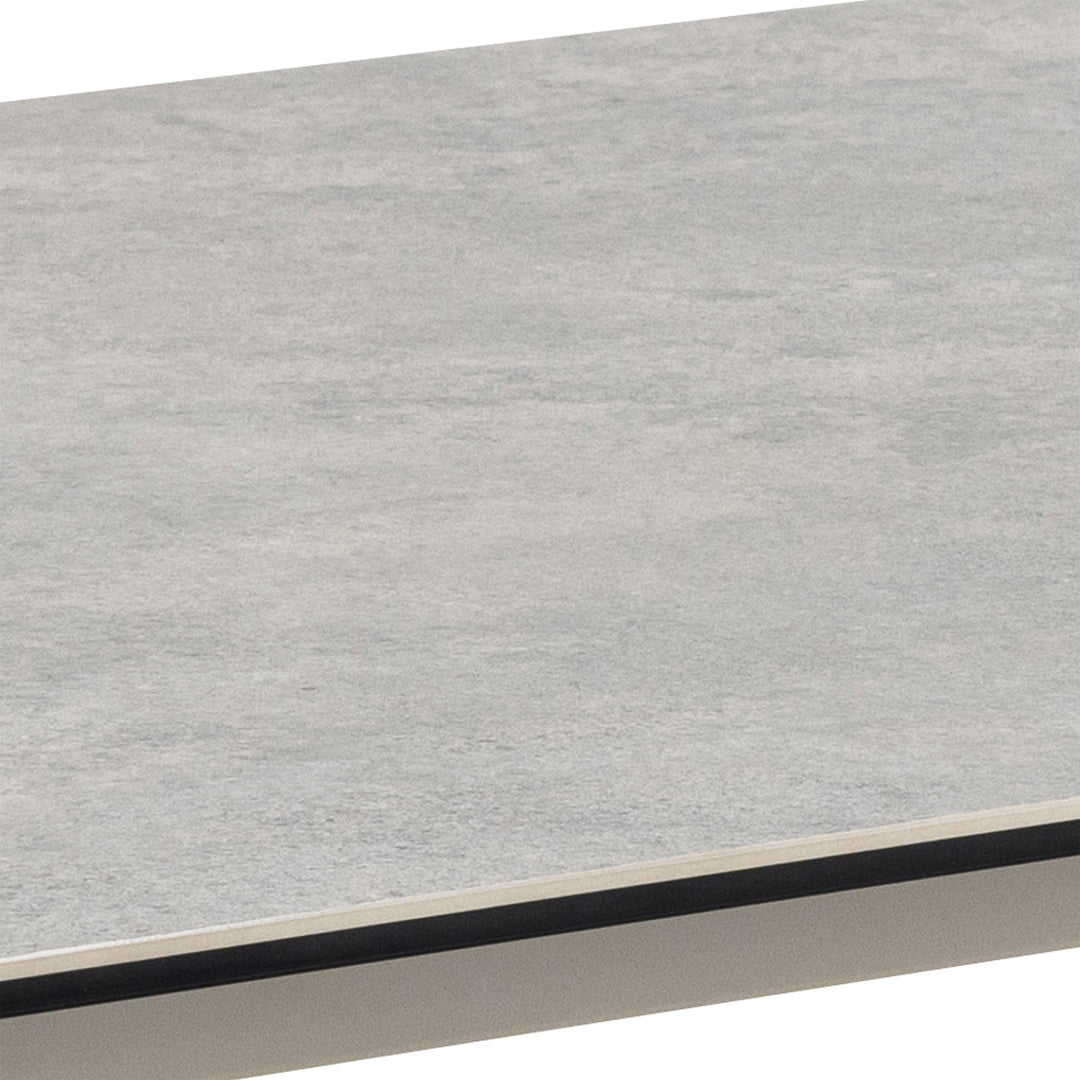 Palermo Ceramic Dining Table in Grey 160x75cm Included 4 Ella Swivel Beige Dining Chairs