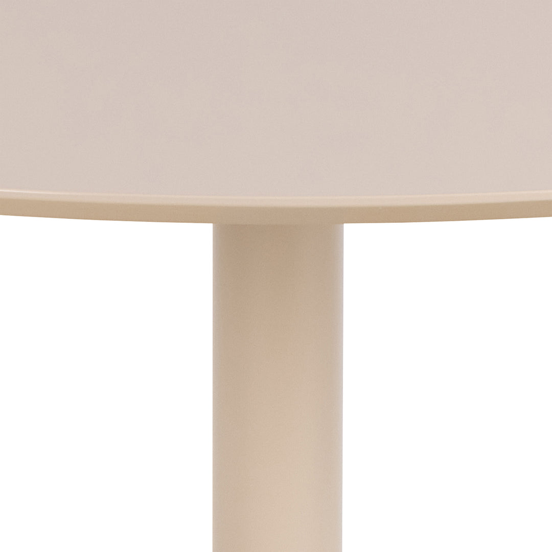 Ibiza Round Dining Table with Beige Top and Matt Beige Base 110x74cm