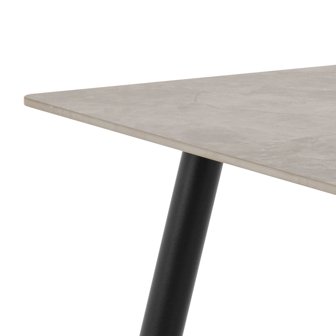 Wicklow Rectangular Dining Table in Grey/Black 140x75cm Included 4 Brooke Dining Chairs in Monza Beige