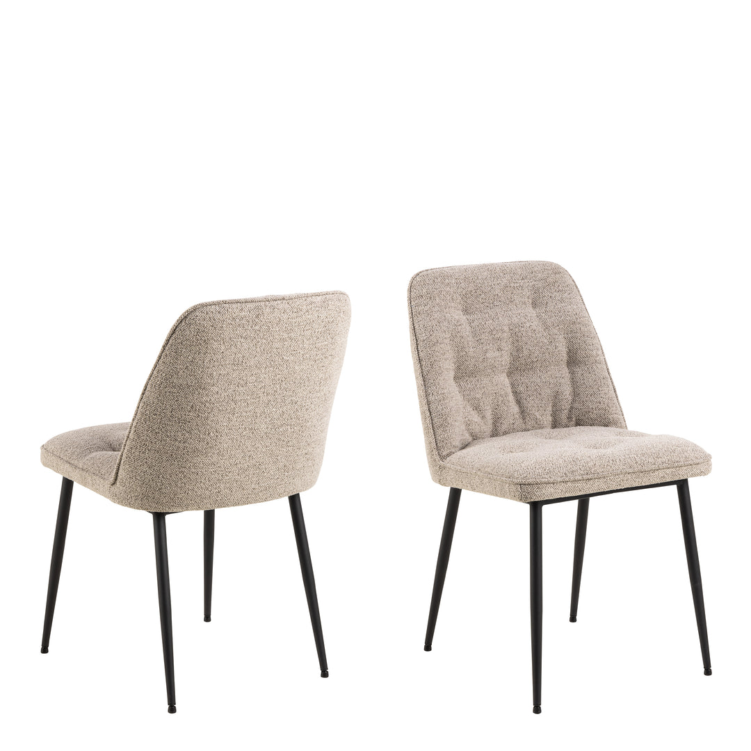 Wicklow Rectangular Dining Table in Grey/Black 140x75cm Included 4 Brooke Dining Chairs in Monza Beige