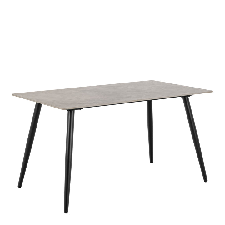 Wicklow Rectangular Dining Table in Grey/Black 140x75cm Included 4 Brooke Dining Chairs in Taupe