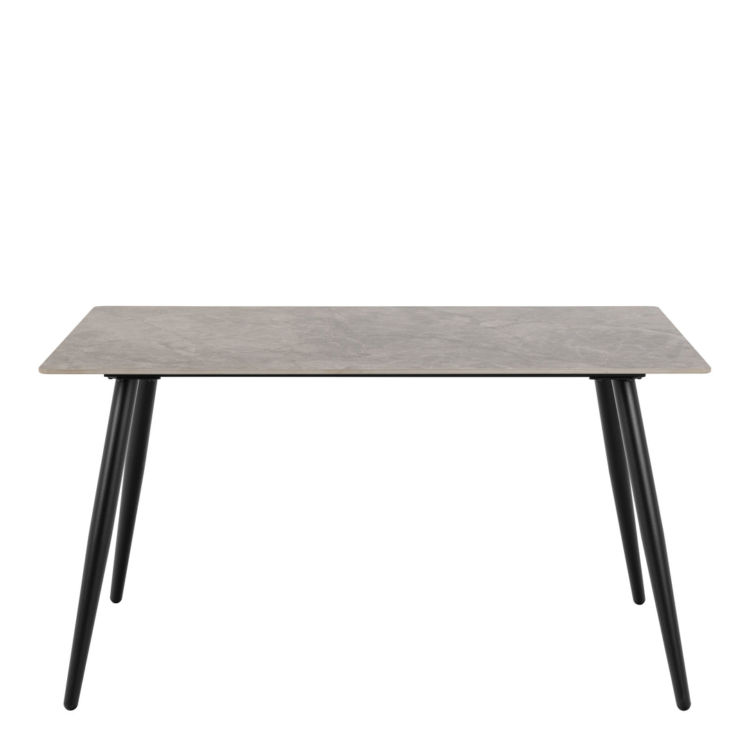 Wicklow Rectangular Dining Table in Grey/Black 140x75cm Included 4 Brooke Dining Chairs in Taupe