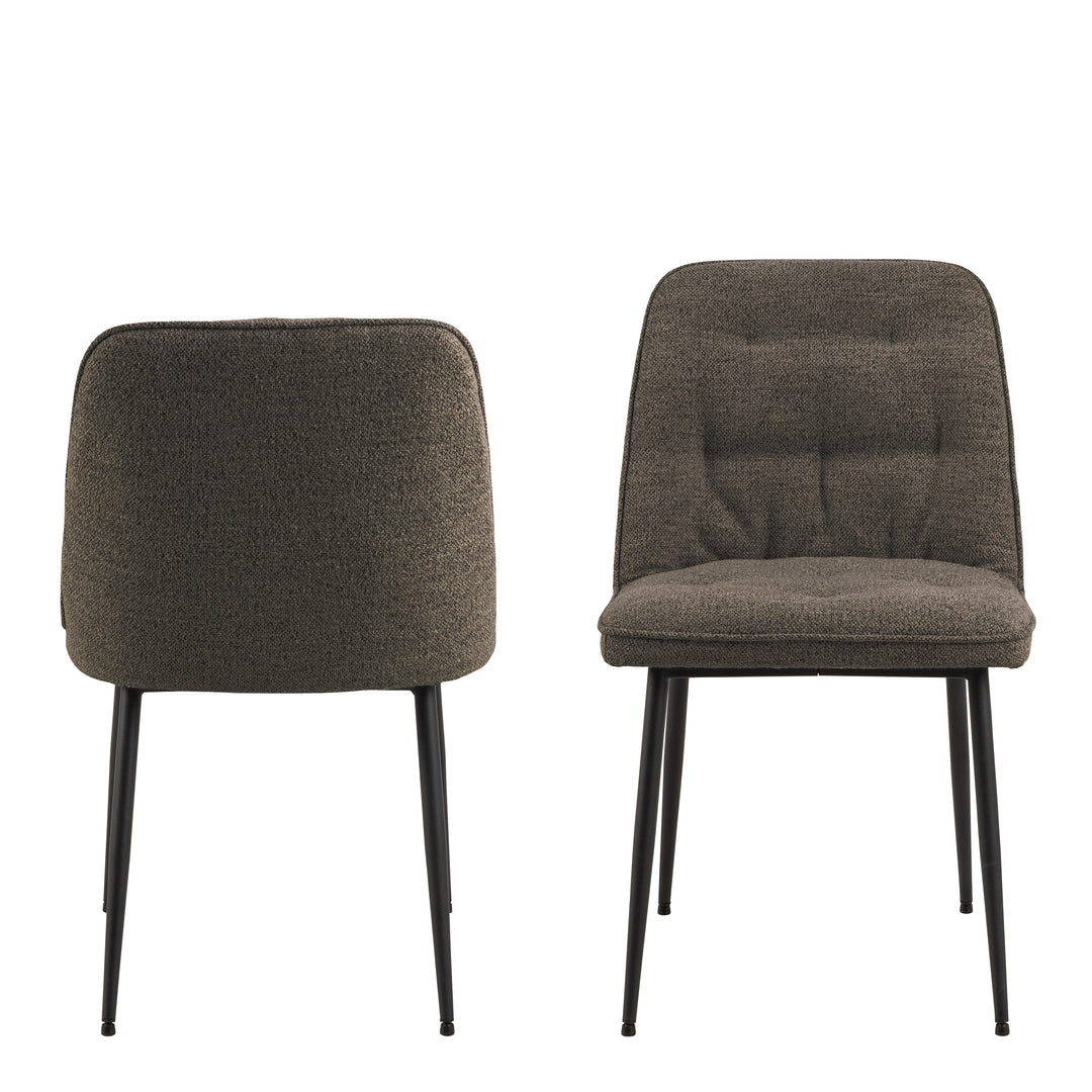 Wicklow Rectangular Dining Table in Grey/Black 140x75cm Included 4 Brooke Dining Chairs in Taupe