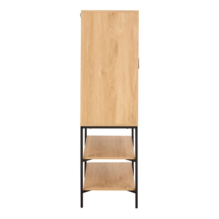Jaipur Cabinet 2 Doors 3 Shelves With Oak Lamella Front