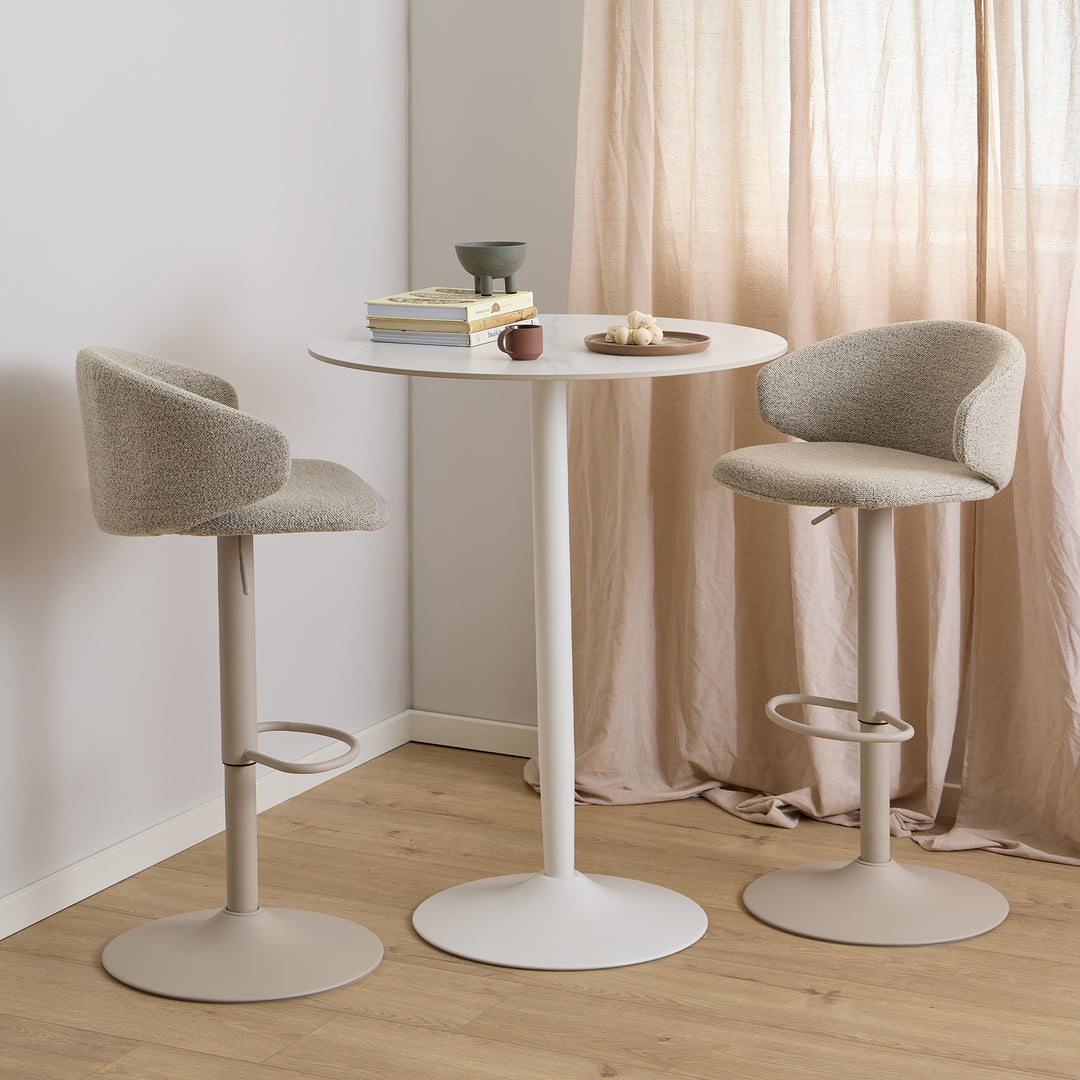 Malta Round Bar Table in Ceramic White
