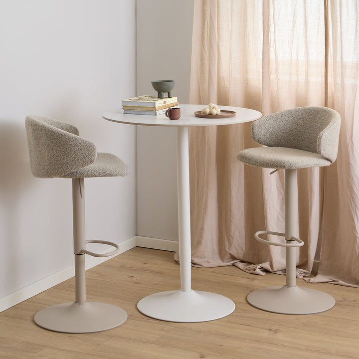 Malta Round Bar Table in Ceramic White