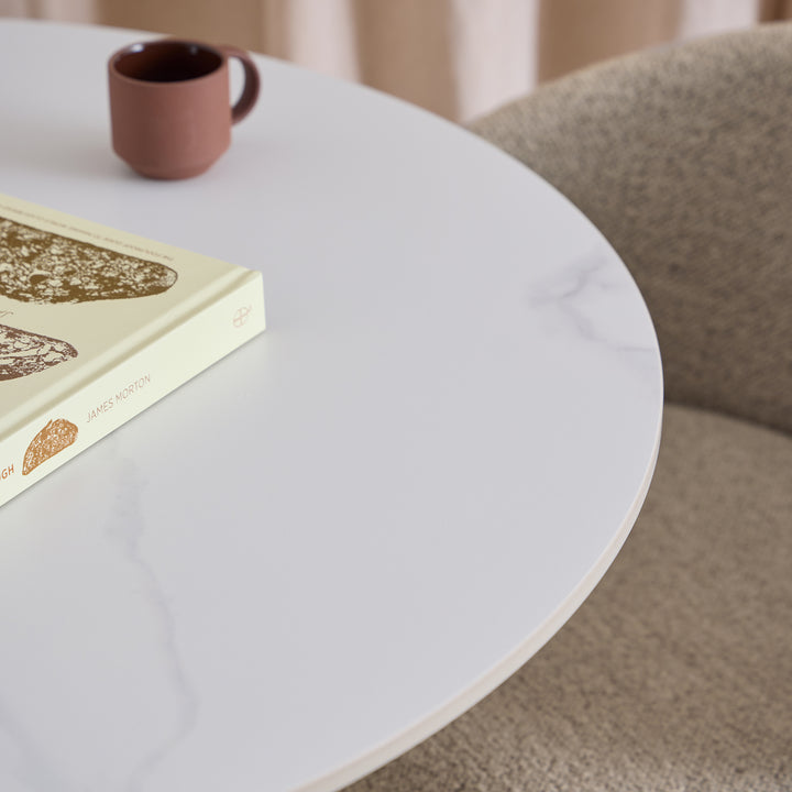 Malta Round Bar Table in Ceramic White