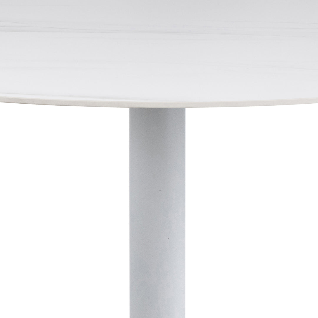 Malta Round Bar Table in Ceramic White