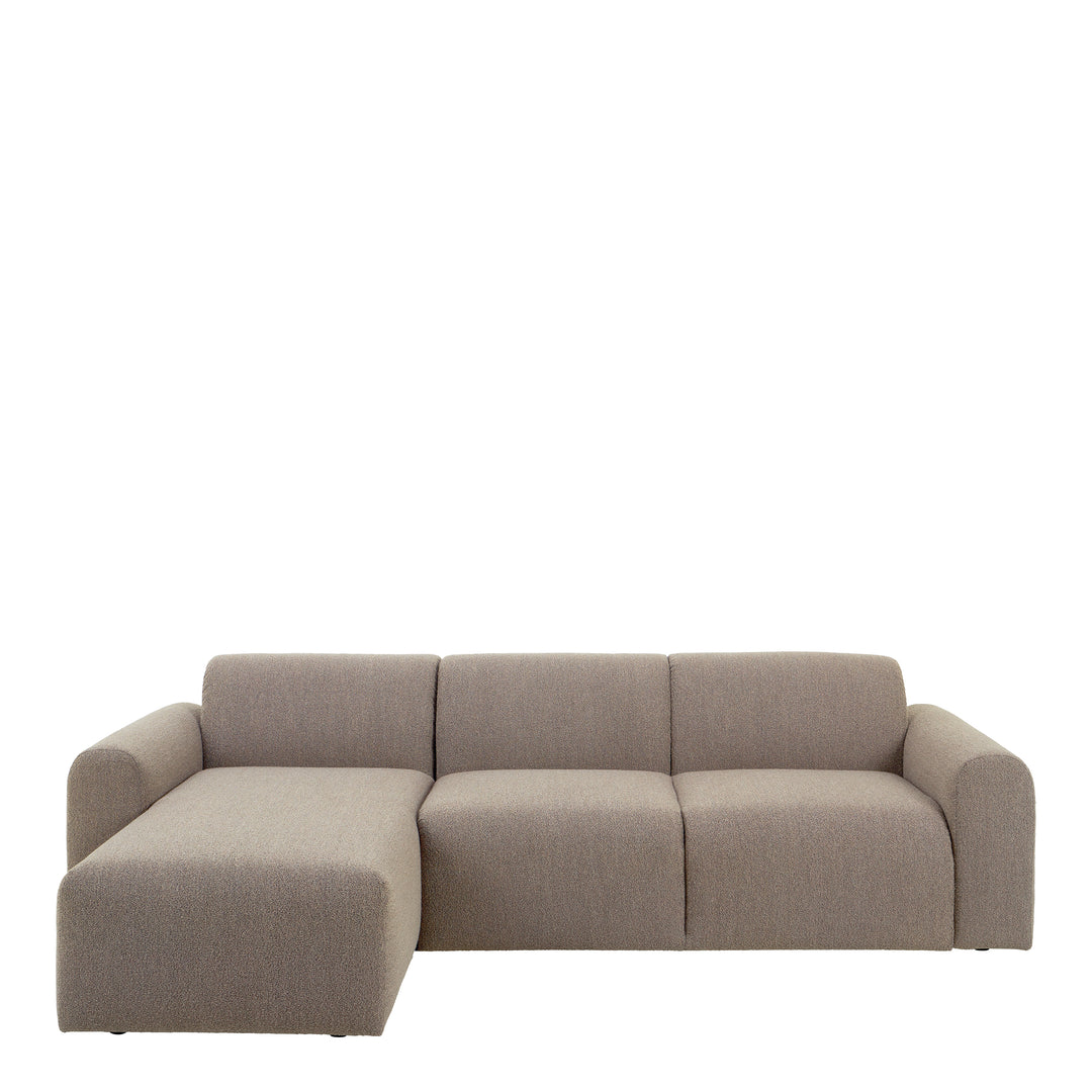 Midfield 2-Seater Chaise Lounge Sofa LHF in Cona Boucle Beige Fabric