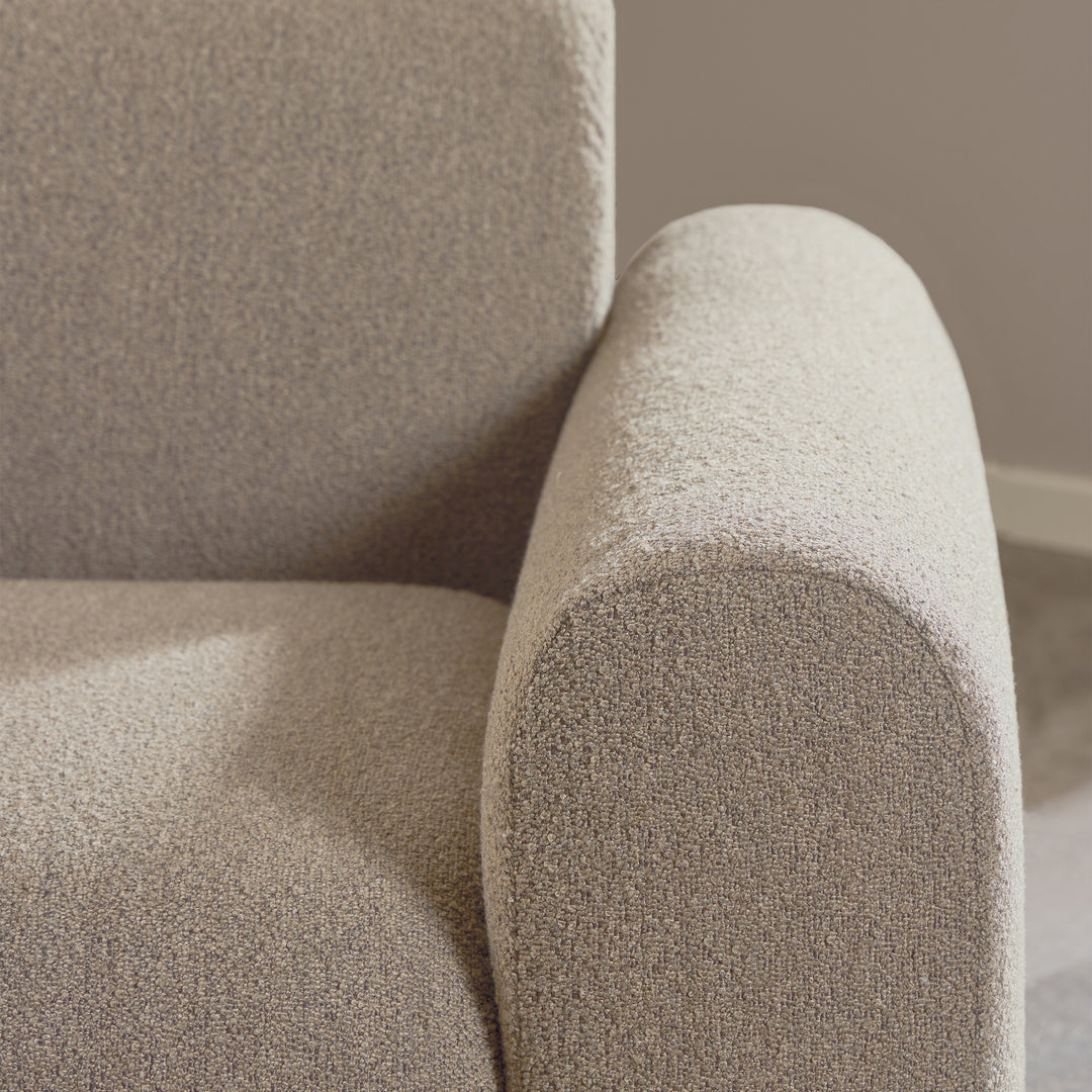 Midfield 2-Seater Chaise Lounge Sofa LHF in Cona Boucle Beige Fabric