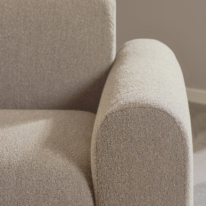 Midfield 2-Seater Chaise Lounge Sofa LHF in Cona Boucle Beige Fabric