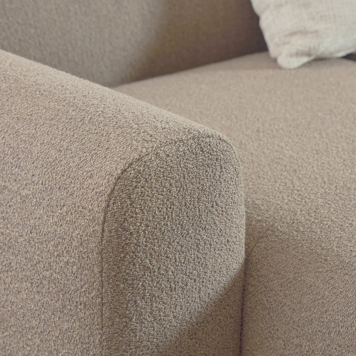Midfield 2-Seater Chaise Lounge Sofa LHF in Cona Boucle Beige Fabric