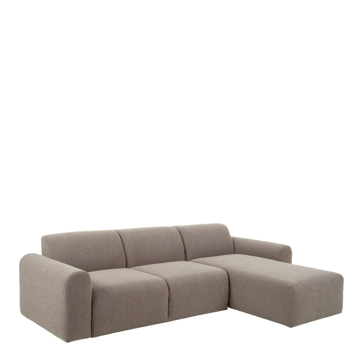 Midfield 2-Seater Chaise Lounge Sofa RHF in Cona Boucle Beige Fabric