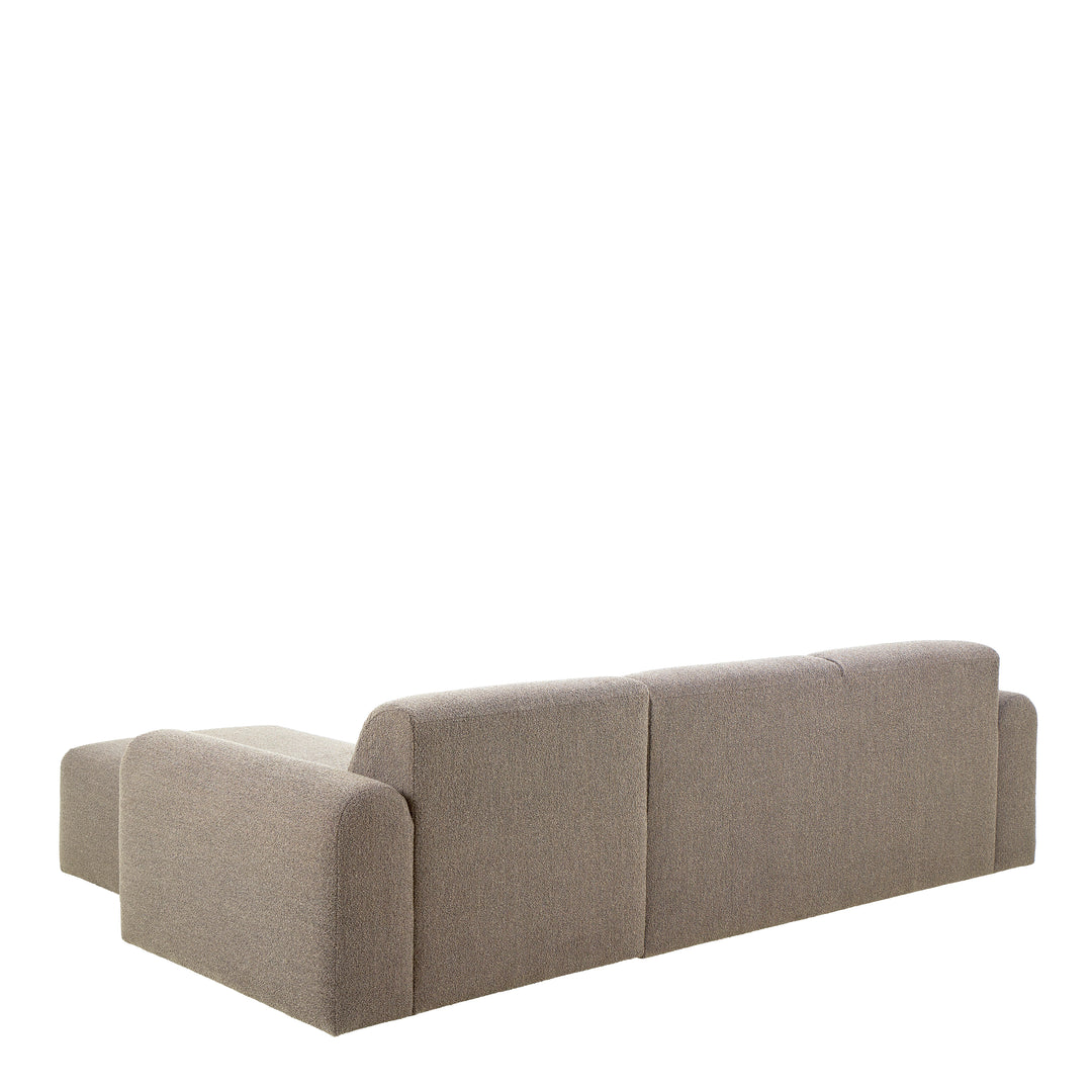 Midfield 2-Seater Chaise Lounge Sofa RHF in Cona Boucle Beige Fabric