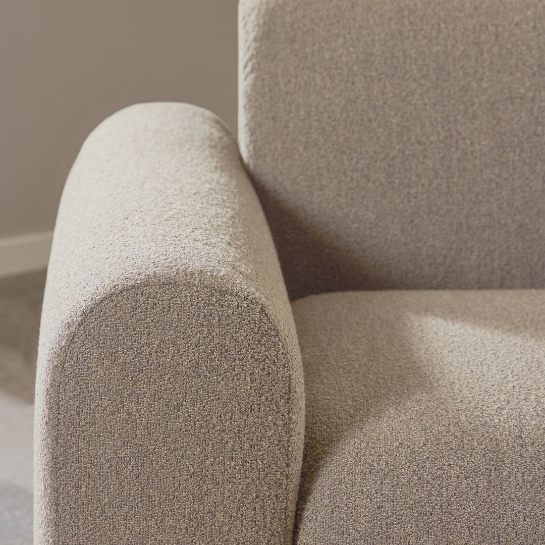 Midfield 2-Seater Chaise Lounge Sofa RHF in Cona Boucle Beige Fabric