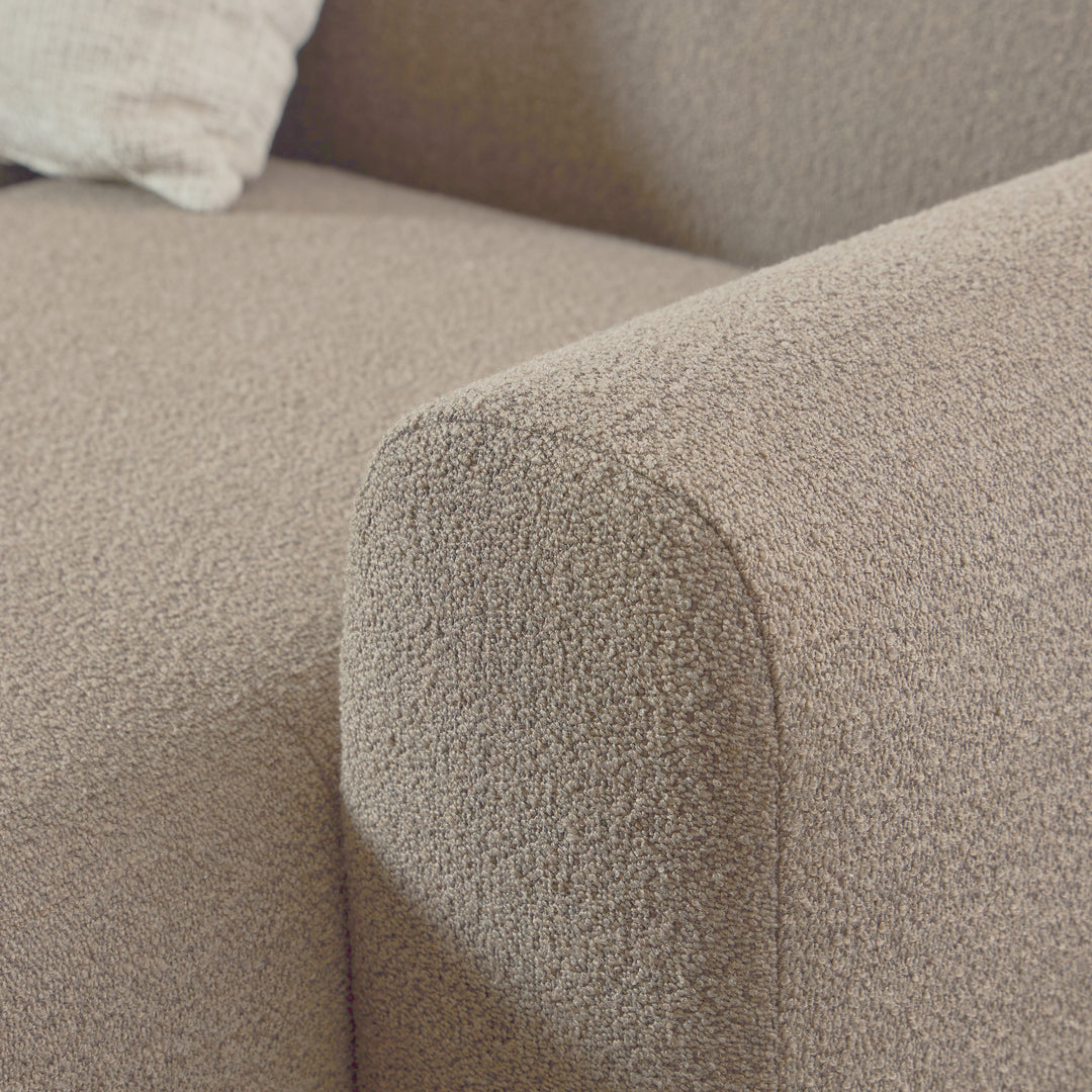 Midfield 2-Seater Chaise Lounge Sofa RHF in Cona Boucle Beige Fabric
