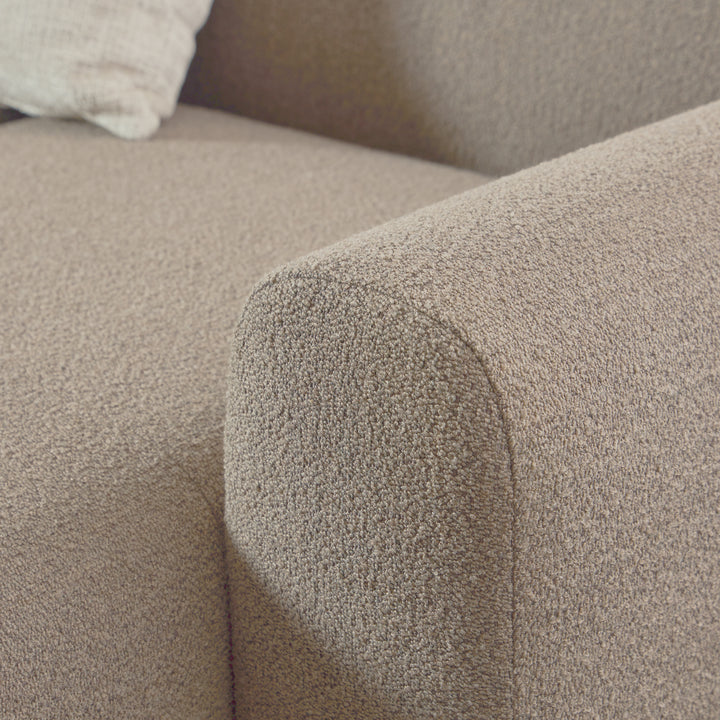 Midfield 2-Seater Chaise Lounge Sofa RHF in Cona Boucle Beige Fabric