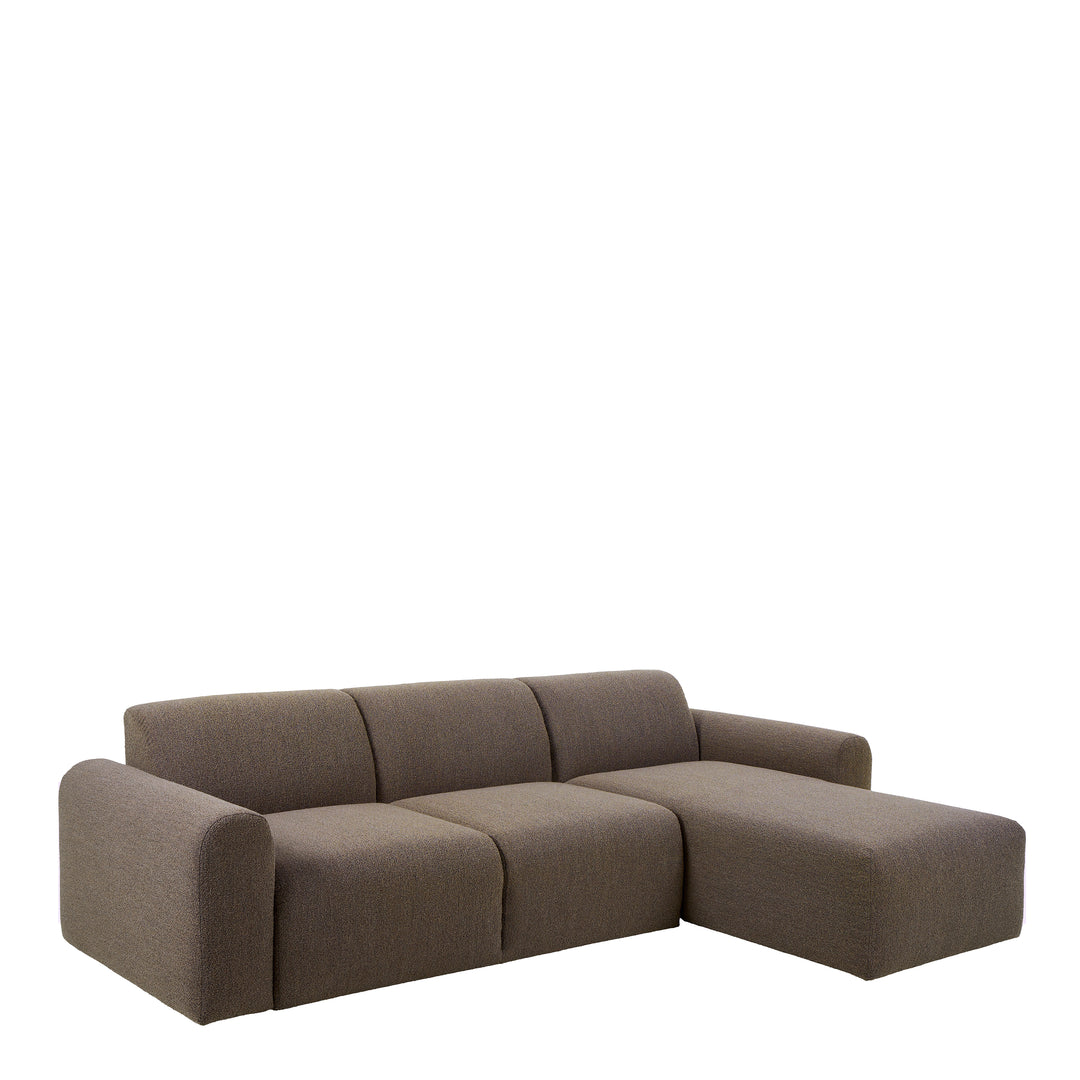 Midfield 2-Seater Chaise Lounge Sofa RHF in Cona Boucle Taupe Fabric