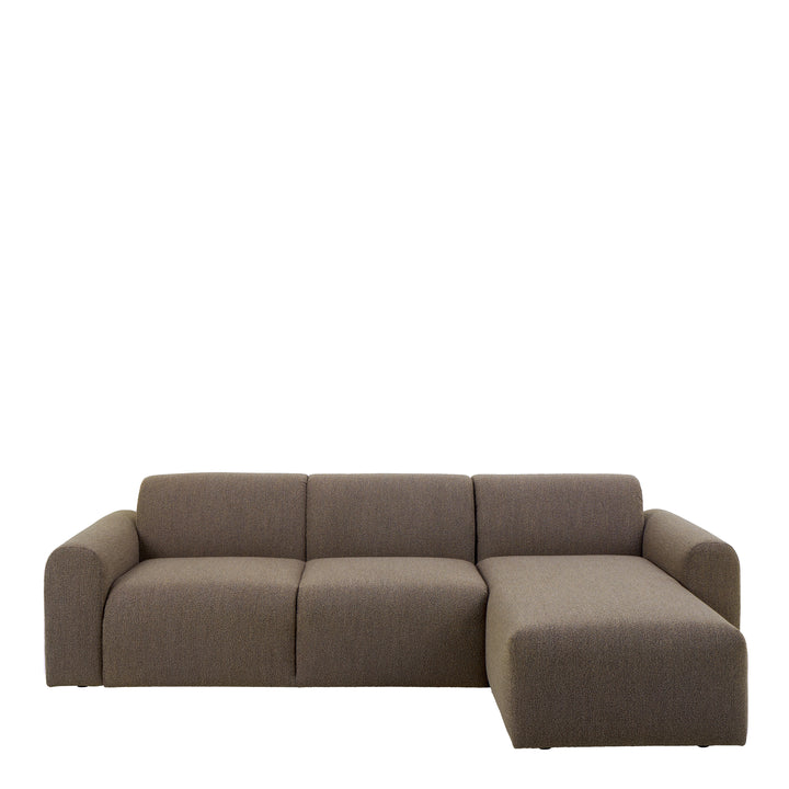 Midfield 2-Seater Chaise Lounge Sofa RHF in Cona Boucle Taupe Fabric