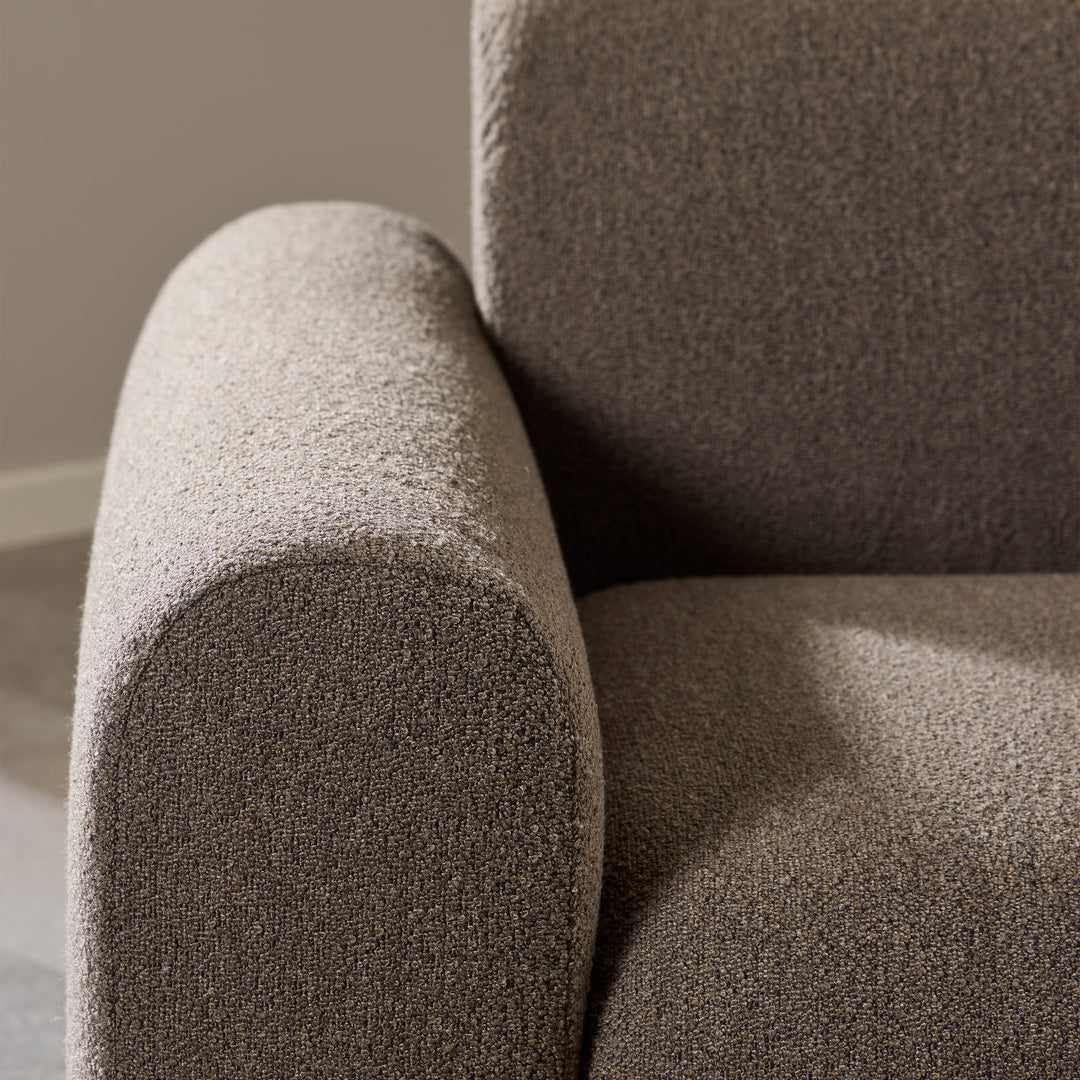 Midfield 2-Seater Chaise Lounge Sofa RHF in Cona Boucle Taupe Fabric
