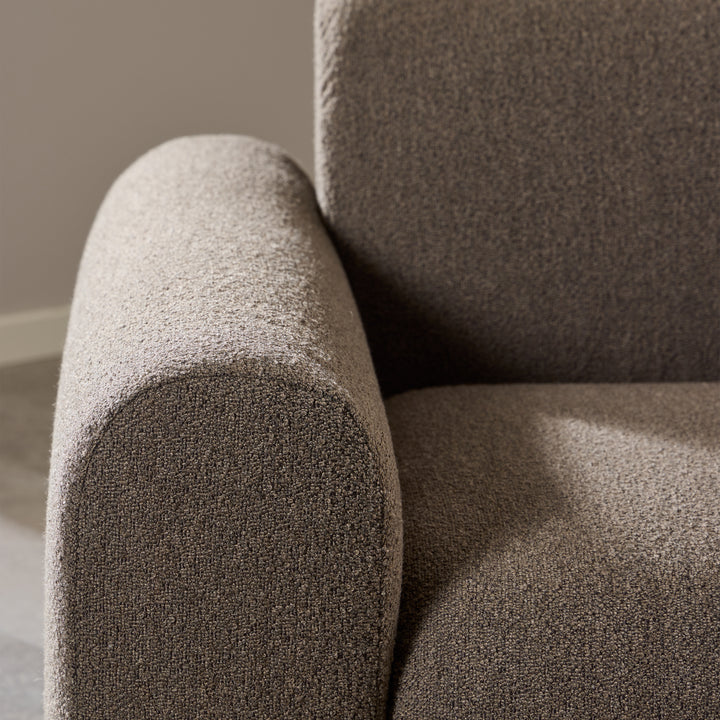 Midfield 2-Seater Chaise Lounge Sofa RHF in Cona Boucle Taupe Fabric