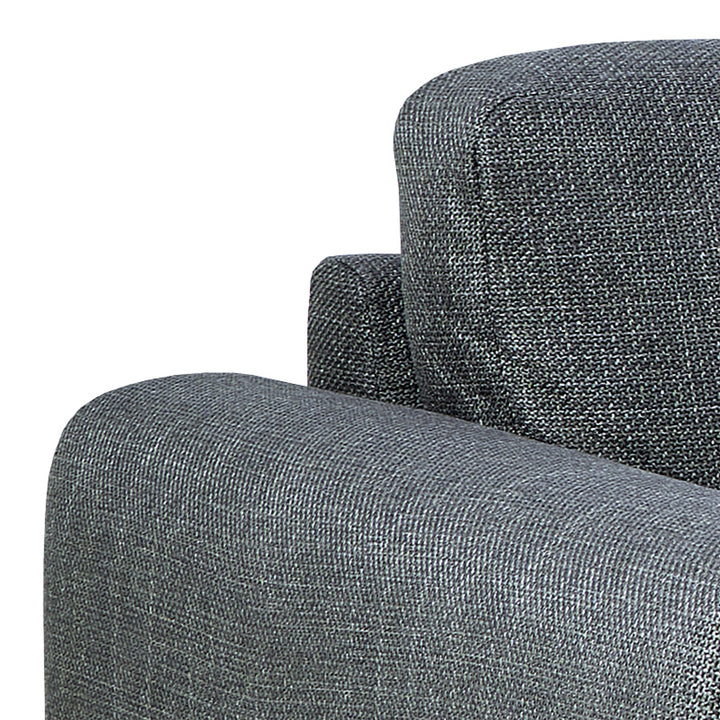 Omaha Corner Sofa With Open End RHF, in Basel Dark Grey 19 Fabric, Base Matt Black Steel